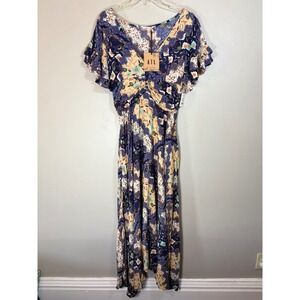 Abel The Label ATL Boho Patchwork Maxi Dress NWT Tiered Cottagecore Whimsigoth